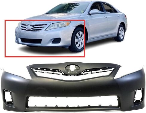 FitParts Compatible With Front Bumper Cover 2010-2011 Toyota Camry Base Hybrid LE XLE Sedan 10-11. New, Primed and Ready for Paint. With Fog Light Holes. TO1000356 5211906958 in Saudi Arabia