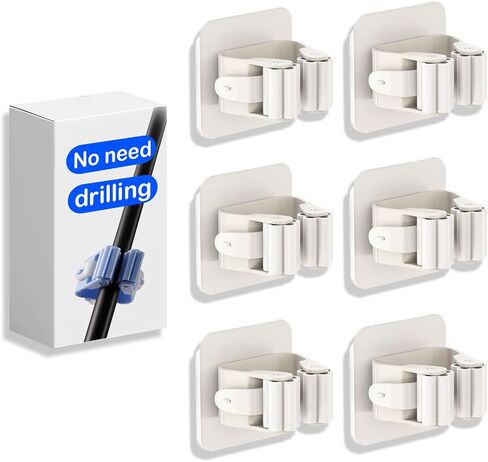 Gray 6-Pack Fishing Rod Holders for Garage, Wall, Boat – No-Drill Adhesive Rod Rack for 0.08"-0.79" Fishing Poles – Modular Storage Clips for Home, Car, Deck, and More in Saudi Arabia