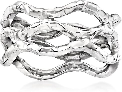 Ross-Simons 14kt White Gold Wavy Open-Space Ring in Saudi Arabia