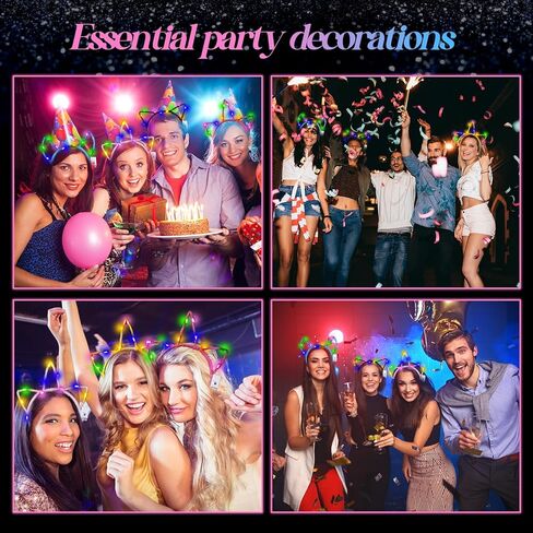 Xinnun 64 Pieces Light up Cat Ears Headband LED Bunny Glow in Dark Cat Ears Hairband Party Supplies for Women Adult Costume in Kuwait