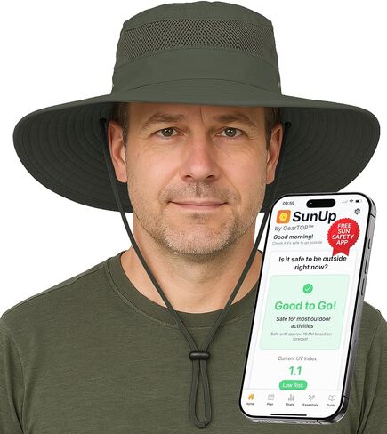 GearTOP Safari Sun Hat for Men and Sun Hats for Women UV Protection UPF 50+ Hiking, Gardening, Fishing in Kuwait