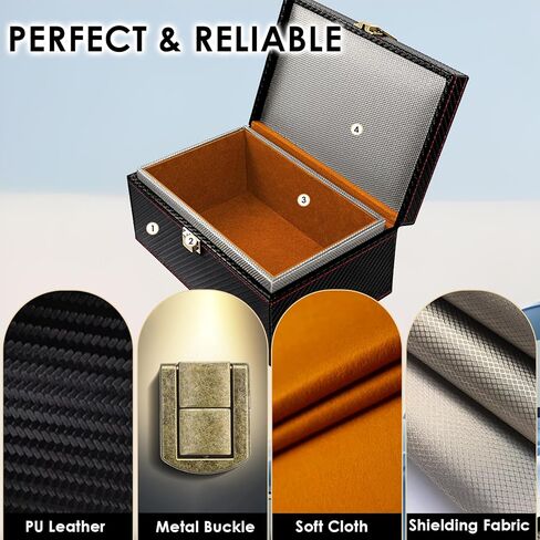 Faraday Box for Car Keys, Faraday Key Fob Protector Box, Anti Theft Car Keys Faraday Cage, Keyless Entry Protector Faraday Pouch for Key fob, RFID Signal Blocking Box(Black,S) in Kuwait