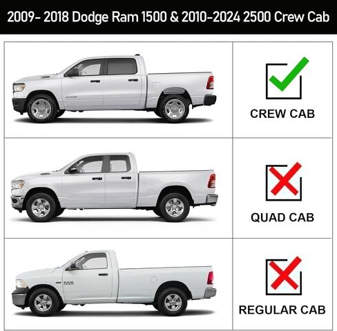 Running Boards Side Steps Compatible with 2009-2018 Dodge Ram 1500 Quad Cab, 2010-2024 Ram 2500 3500 Quab Cab (Incl.2019-2024 Classic). 73 Inch Carbon Steel Step Bars. in Saudi Arabia