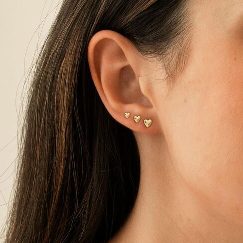 أقراط Vriua Tiny Flat Flat للنساء - الفراشة الصغيرة المطلية بالذهب 14K ، زهرة ، صليب ، نجمة ، Diamond ، Pearl Stud | أقراط اللولبية Hypoallergenic مثقبة للأقراط الغضروفية in Kuwait