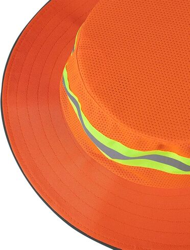 High Visibility Reflective Sun Hat Summer Wide Brim Work Safety Bucket Hat Outdoor UV Protection Worker Boonie Hats in Saudi Arabia