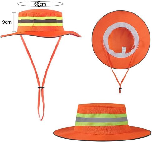 High Visibility Reflective Sun Hat Summer Wide Brim Work Safety Bucket Hat Outdoor UV Protection Worker Boonie Hats in Saudi Arabia