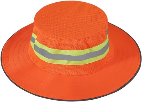 High Visibility Reflective Sun Hat Summer Wide Brim Work Safety Bucket Hat Outdoor UV Protection Worker Boonie Hats in Saudi Arabia