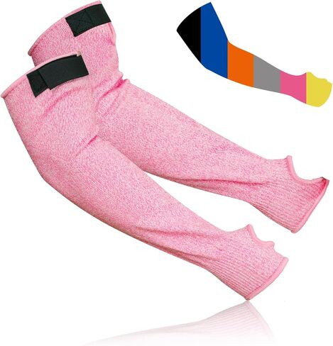 Cut Resistant Arm Sleeves ANSI Level A5, Kitchen Arm Thumb Hole Protectors for Thin Skin & Bruising, for men and women- Industrial Arm Guards for Welding, Glass Handling, Pet Grooming(Grey) in Saudi Arabia