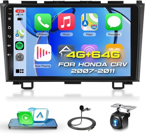 8 Core 6G+128G Car Radio Stereo لـ Honda CRV 2007-2011 مع Carplay Android Auto ، 9 بوصة شاشة تعمل باللمس in Saudi Arabia