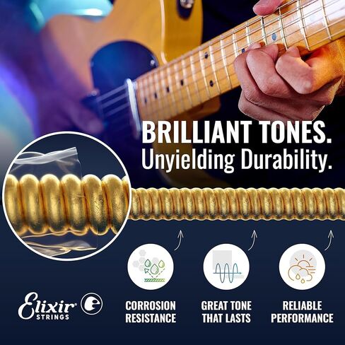 سلاسل الجيتار الكهربائية Elixir® مع تقنية Nanoweb® ، Light (.010 -.046) - Amazon Exclusive 4 Pack in Saudi Arabia