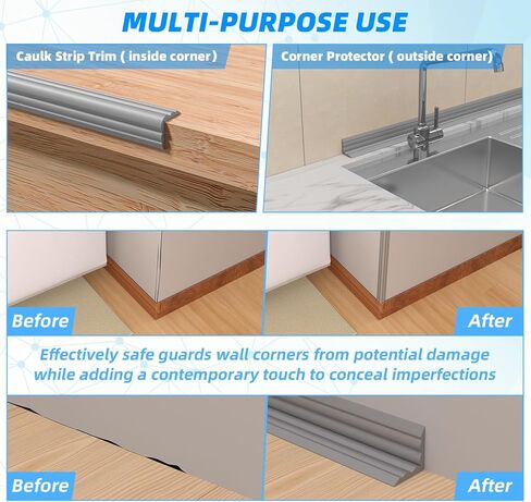 قالب تقليم مرن للزاوية الداخلية والخارجية، قالب حائط قابل للتقشير واللصق مقاس 1.6 بوصة × 20 قدمًا، واقي زاوية الجدار، واقيات زاوية ذاتية اللصق وشريط السد لزاوية حافة الجدار in Kuwait