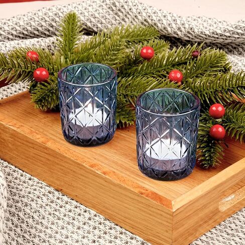 24pcs واضحة حاملي شمعة نذرية 2x2.5 بوصة - حامل الشمعة الزجاجية بكميات كبيرة لحضور الزفاف القطع المركزية ، حامل شمعة أضواء الشاي لديكور عطلة حفل الزفاف (واضح ، 24) in Kuwait