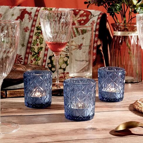 24pcs واضحة حاملي شمعة نذرية 2x2.5 بوصة - حامل الشمعة الزجاجية بكميات كبيرة لحضور الزفاف القطع المركزية ، حامل شمعة أضواء الشاي لديكور عطلة حفل الزفاف (واضح ، 24) in Kuwait