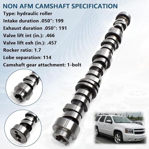 NON-AFM 5.3 Cam Kit Fit for 2007-2013 Chevrolet Avalanche Silverado 1500 Tahoe Trailblazer, GMC Sierra Yukon Envoy, Buick SAAB Isuzu, w/Timing Chain Oil Pump # M295 ES72220 in Kuwait