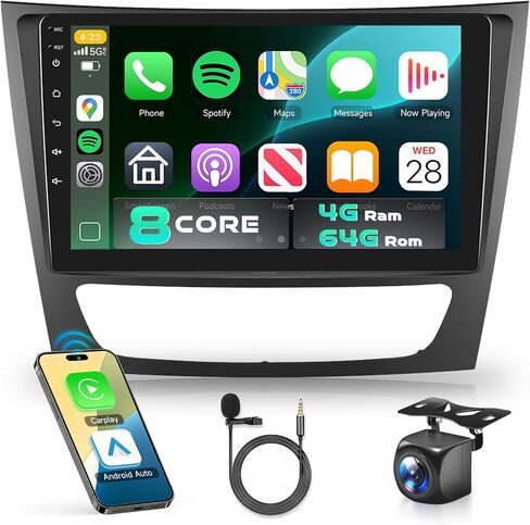4G+64G ، Radio for Mercedes Benz E Class W211 E200 CLS W219 2002-2009 Car Stero ، Carplay Android Auto ، 5.0bluetooth DSP 32EQ ، in Kuwait