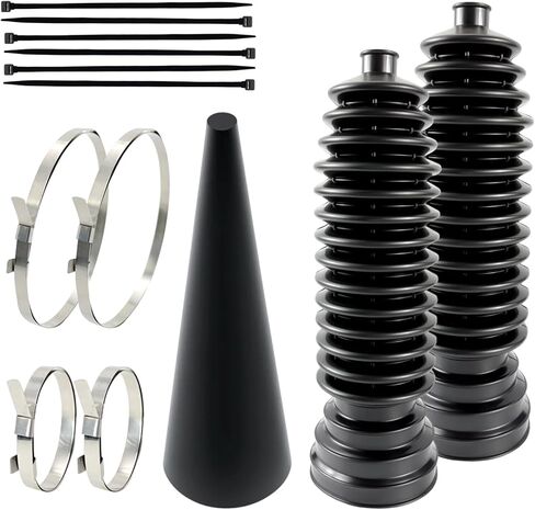 Upgrade 2PCS tie rod boot rack and pinion boot kit,Thickened Neoprene Rubber Materia,with 4 Stainless Steel Clamps & 6 Cable Ties, Universal Inner Tie Rod Boot Car Accessories in Kuwait