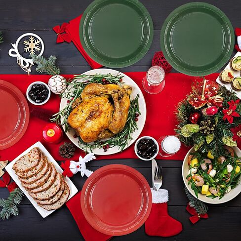 50PCS Sage Green Paper Plates - 7Inch Green Dessert Plate for Cake Salad Pizza Disposable Decoration Supplies for Anniversaries Graduation Birthday Wedding Party in Kuwait