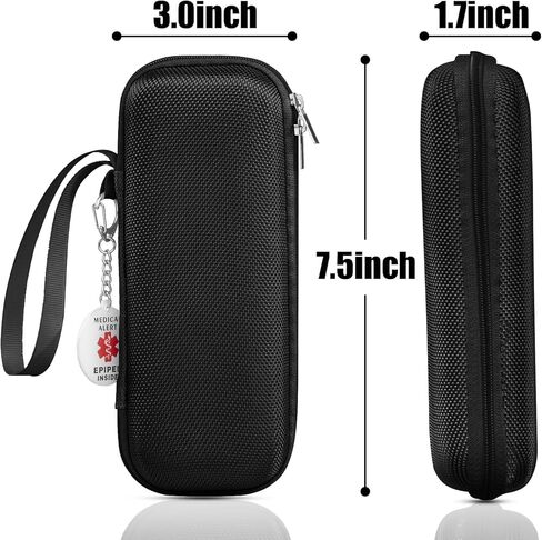EpiPen Medical Carrying Case, Epi Pens Carrying Case for Travel, Medication Organizer Bag, Fits 2 EpiPens, Asthma Inhaler, Allergy Medicine, With Ice Pack, Programmable NFC Medical Warning Tags (Pink) in Kuwait