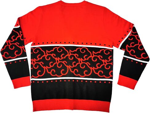 Naruto Shippuden Men's Akatsuki Red Cloud Sweater Strime Christmas Button-Up Cardigan in Saudi Arabia