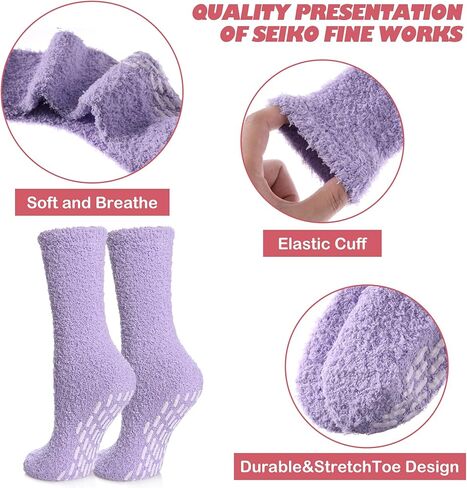 الجوارب غير الغامضة غير المنقولة للنساء - مستشفى مريح مستشفى جوارب رقيقة ناعمة مع قبضة - شتائم الشتاء الدافئة in Kuwait