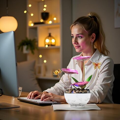 نافورة شلال سطح المكتب ، نافورة زخرفية لسطح المكتب الوردي ، اليوغا الداخلية والاسترخاء للمكاتب أو غرف المعيشة أو غرف النوم in Kuwait