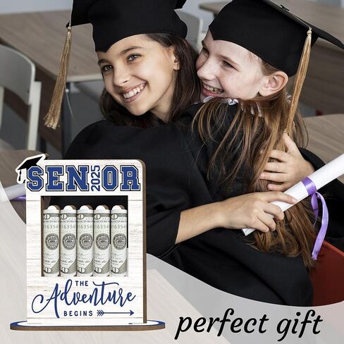 حامل أموال أخضر للحصول على هدية نقدية حامل أموال مع 5 ثقوب الحامل الخشبي لحامل النقود 2025 أموال التخرج أفكار المال حامل المال لفئة 2025 لحفلات التخرج-A07 in Kuwait