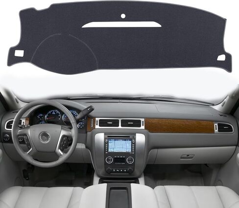حصيرة غلاف Dash Cover Fit لعام 2007-2014 GMC Yukon Sierra Slt Denali ، 2007-2013 Chevy Chevrolet Silverado 1500 2500HD 3500HD LTZ/Avalanche/Suburban ، 07-14 Tahoe ، Dashboard Carpet Pad (07-14beige) in Saudi Arabia