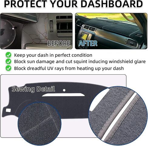 حصيرة غلاف Dash Cover Fit لعام 2007-2014 GMC Yukon Sierra Slt Denali ، 2007-2013 Chevy Chevrolet Silverado 1500 2500HD 3500HD LTZ/Avalanche/Suburban ، 07-14 Tahoe ، Dashboard Carpet Pad (07-14beige) in Saudi Arabia