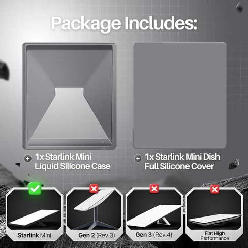 TNP for Starlink Mini Case Cover - Protective Silicone Case for Starlink Mini Satellite Dish - Shockproof Protector Full Cover with Anti-Reflection Sticker for Outdoor, Travel, Camping, Black in Saudi Arabia