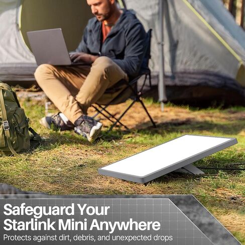 TNP for Starlink Mini Case Cover - Protective Silicone Case for Starlink Mini Satellite Dish - Shockproof Protector Full Cover with Anti-Reflection Sticker for Outdoor, Travel, Camping, Black in Saudi Arabia