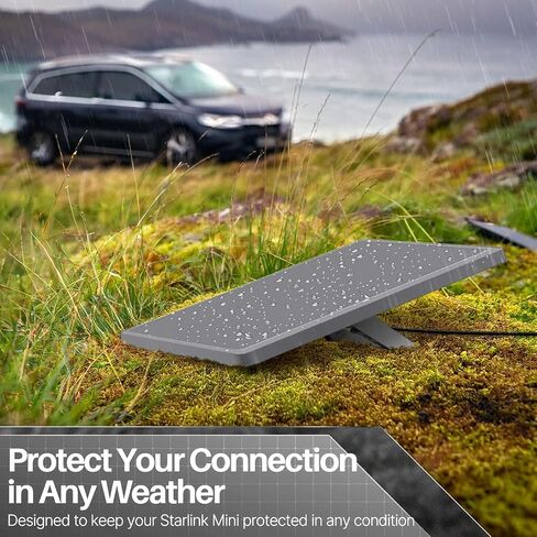 TNP for Starlink Mini Case Cover - Protective Silicone Case for Starlink Mini Satellite Dish - Shockproof Protector Full Cover with Anti-Reflection Sticker for Outdoor, Travel, Camping, Black in Saudi Arabia