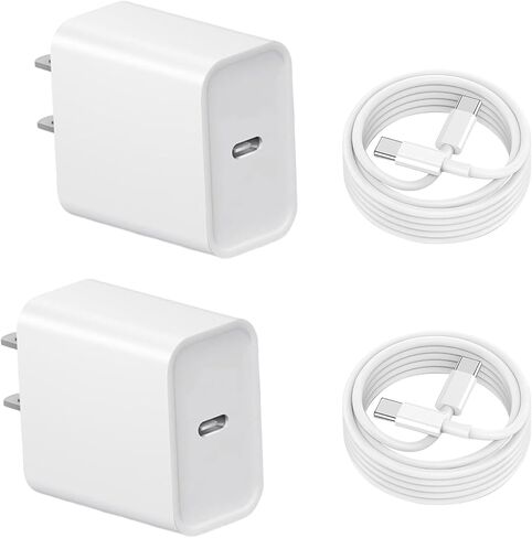 USB C Charger Block，Fast Charging Wall Charger USB C Power Adapter，Type C Brick Cube with Cable for Phone16/16 Plus/16 Pro/16 Pro Max/15/15 Pro Max【2 Pack】 in Saudi Arabia