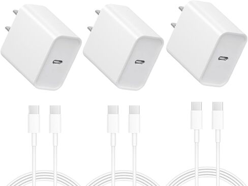USB C Charger Block，Fast Charging Wall Charger USB C Power Adapter，Type C Brick Cube with Cable for Phone16/16 Plus/16 Pro/16 Pro Max/15/15 Pro Max【2 Pack】 in Saudi Arabia