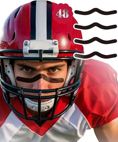 48 Pairs Eye Black Stickers, Breathable Sports Eye Strips Baseball Football Softball Face Eyeblack Stickers for Party Game Sport Supplies, Baseball Mom Accessories (W, 48 Pairs) in Kuwait