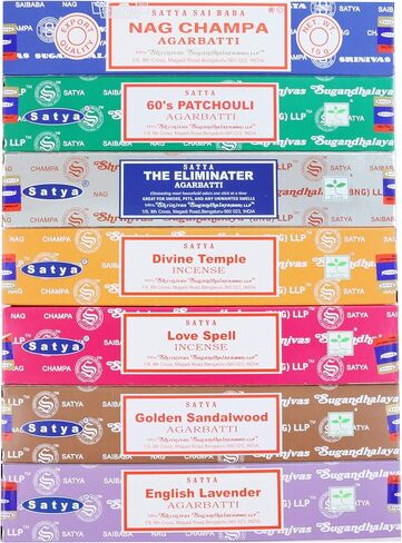 Assorted Incense Sticks Pack of 6 Premium Scents - Includes Nagchampa, Super Hit, Divine Essence, Mystic Wood, Positive Vibes, White Sage - Aromatherapy, Meditation, Relaxation, Soothing Fragrances in Kuwait