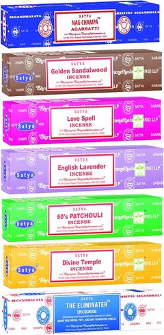 Assorted Incense Sticks Pack of 6 Premium Scents - Includes Nagchampa, Super Hit, Divine Essence, Mystic Wood, Positive Vibes, White Sage - Aromatherapy, Meditation, Relaxation, Soothing Fragrances in Kuwait