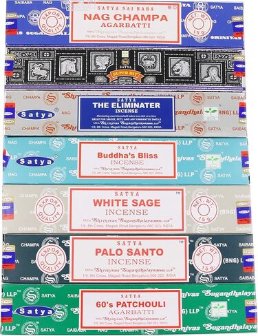 Assorted Incense Sticks Pack of 6 Premium Scents - Includes Nagchampa, Super Hit, Divine Essence, Mystic Wood, Positive Vibes, White Sage - Aromatherapy, Meditation, Relaxation, Soothing Fragrances in Kuwait