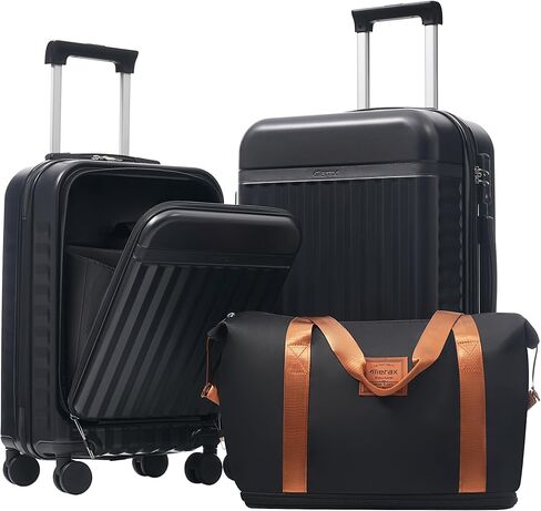 Merax Luggage Sets of 3 Piece Carry on Suitcase Airline Approved,Hard Case Expandable Spinner Wheels(White Pink) in Saudi Arabia