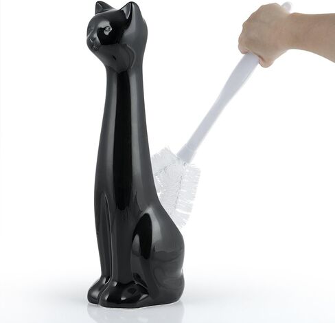 جاذبية المنزل خلق Dalmatian Dog White & Black 2 قطعة حامل سيراميك فرشاة فرشاة مع فرشاة البلاستيك أبيض ، 9.4 "× 5.3" × 16.7 " in Kuwait