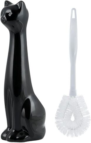 جاذبية المنزل خلق Dalmatian Dog White & Black 2 قطعة حامل سيراميك فرشاة فرشاة مع فرشاة البلاستيك أبيض ، 9.4 "× 5.3" × 16.7 " in Kuwait