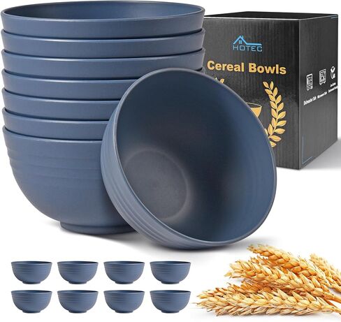 Hotec 12 pack BPA Free Free Nunbreakable Closp Cereal Bowls - Microwave and Dishwasher Safe Soup Sound Bowls ، 26oz ، Multicolor in Kuwait