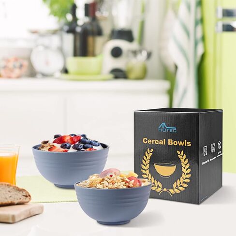 Hotec 12 pack BPA Free Free Nunbreakable Closp Cereal Bowls - Microwave and Dishwasher Safe Soup Sound Bowls ، 26oz ، Multicolor in Kuwait