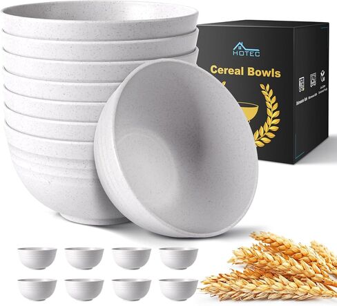 Hotec 12 pack BPA Free Free Nunbreakable Closp Cereal Bowls - Microwave and Dishwasher Safe Soup Sound Bowls ، 26oz ، Multicolor in Kuwait