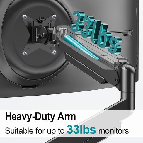 MOUNT PRO Dual Monitor Desk Mount for 39" Ultrawide Screen up to 33lbs, Heavy Duty Monitor Arm Double Gas Spring Arms for 2 Monitors, Adjustable Computer Monitor Stand with USB, VESA 75x75 100x100 in Saudi Arabia