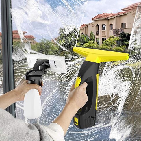 Window Vacuum Squeegee Cordless, Window Vac with Detachable Water Tank and Strong Suction, Electric Window Cleaning Tool for Shower Wall, Glass, Mirror, Countertop, Tiles, Car Windshield in Saudi Arabia
