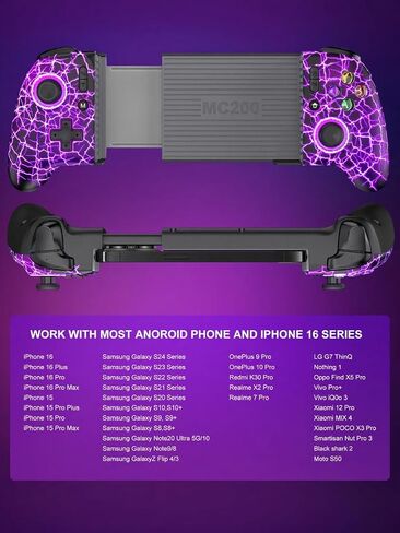 Full-Size Gaming Phone Controller for iPhone 15/16, Android Phone Tablet, Bluetooth Mobile Gamepad with Hall Trigger/Joysticks, for Roblox, Genshin Impact, Call of Duty, Handheld-Quality in Saudi Arabia