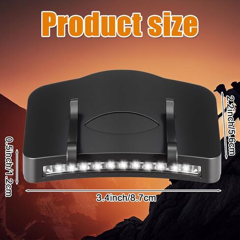 Mudder 3 PCS Baseball Cap with Lights Clip on 11 LED HAT HAT BATTERY BATERY LED BRIM LAMP Ultra Bright Flight (Black) in Kuwait