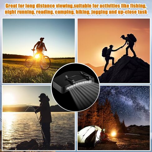 Mudder 3 PCS Baseball Cap with Lights Clip on 11 LED HAT HAT BATTERY BATERY LED BRIM LAMP Ultra Bright Flight (Black) in Kuwait
