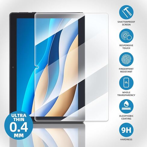 3 Pack Onn 10.1 inch 2024 tablet screen protector，10.1" Tempered Glass Screen Protector for Onn 10.1 Tablet (2024, 4rd Gen)，Anti-Scratch 9H Hardness Touch Sensitive 2.5D Rounded Edges Anti Bubble High Definition in Saudi Arabia