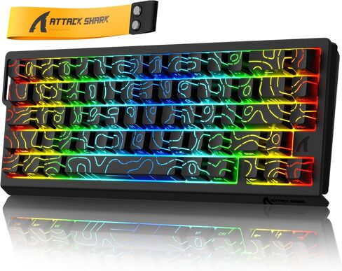 ATTACK SHARK X68 HE 8000Hz Rapid Trigger Keyboard, 0.01mm RT Accuracy Wired Gaming Keyboard with Magnetic Switch, Adjustable Actuation, Rapid Trigger, Snap Tap, RGB Lighting for PC/Mac, White in Saudi Arabia